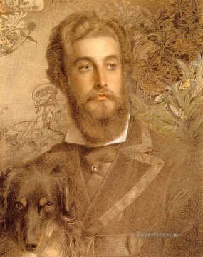  Victor Lienzo - Retrato de Cyril Flower Lord Battersea pintor victoriano Anthony Frederick Augustus Sandys